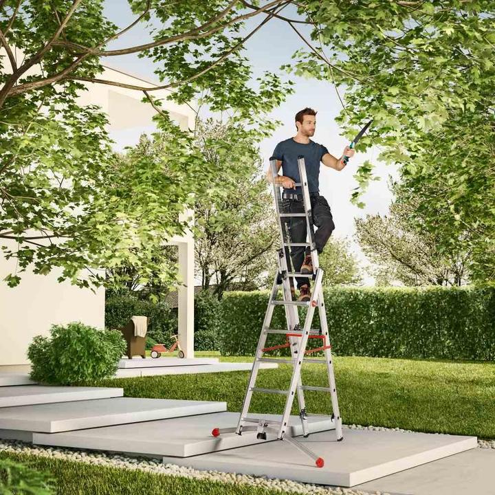 Produktbild Hailo S100 ProfiLOT, Aluminium Kombileiter 3-teilig, 2x9 + 1x8  Sprossen (Stehleiter)