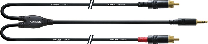 Produktbild Cordial CFY WCC-LONG - Stereo 3.5mm -> 2x Cinch Anschlusskabel (0.90 m, 3.5mm Klinke (AUX), Cinch)