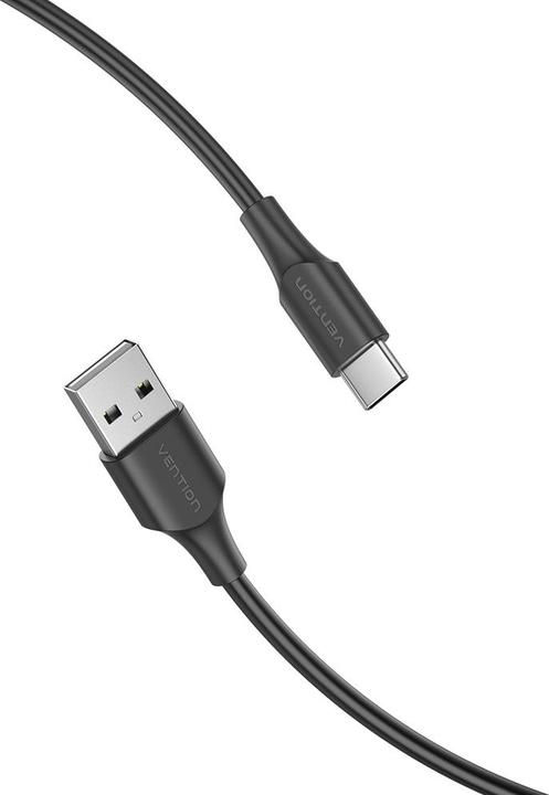 Image du produit Vention Câble USB 2.0 A vers USB-C 3A CTHBF 1m noir (1 m, USB 2.0, 60 W)