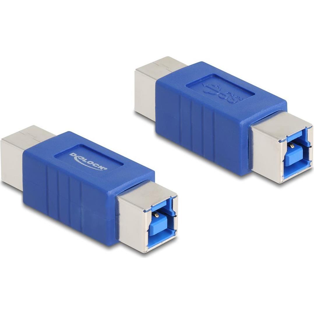 Delock USB 5 Gbps Adapter Gender Changer USB Typ-B Stecker z (USB), Netzwerkadapter, Blau