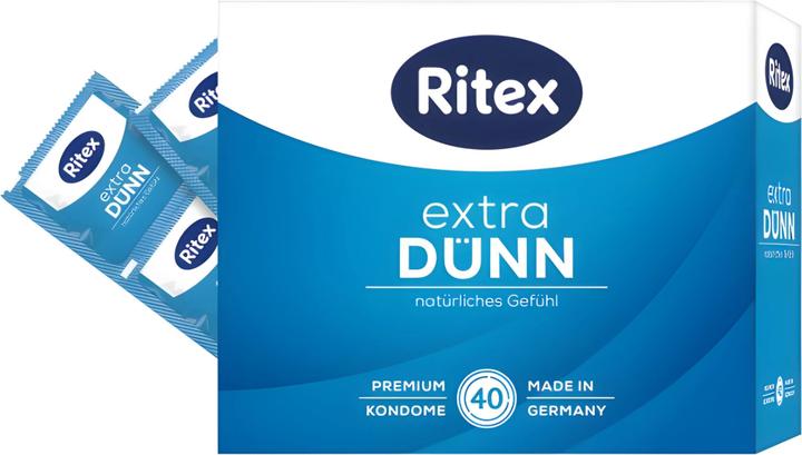 Produktbild Ritex Extra dünn Kondome 40 Stück, gefühlsecht, 0,06 mm Wandstärke, silikonbefeuchtet (40 Stk.)
