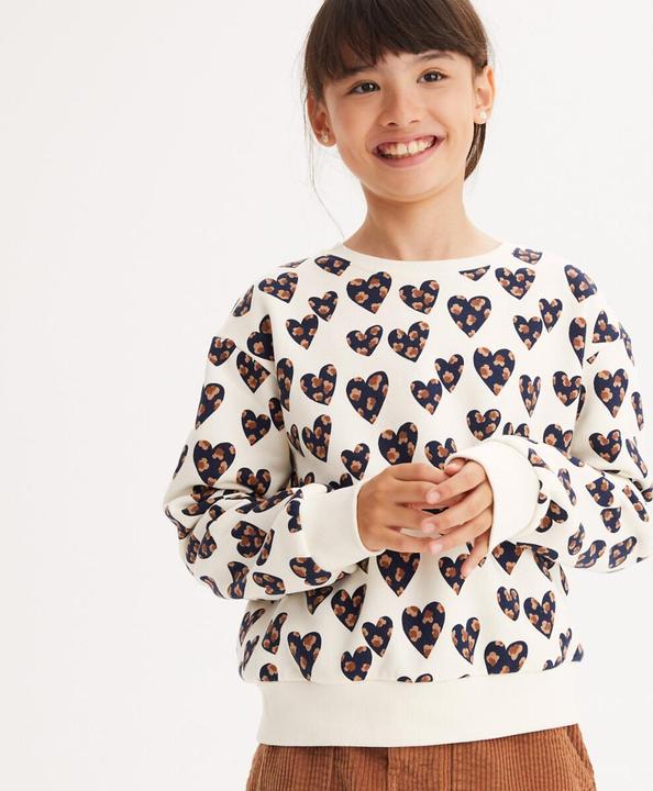 Actual product image La Redoute Collections Printed sweatshirt with hearts (152)