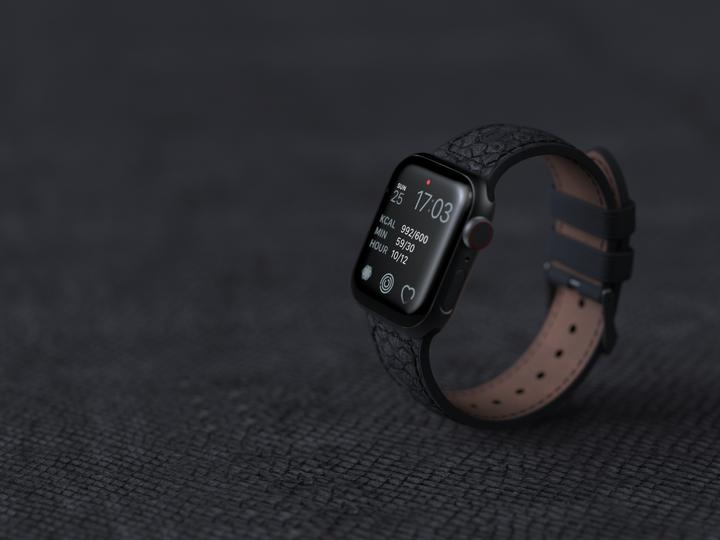 Produktbild Njord Vindur Watch Strap for Apple Watch 44/45mm (45 mm, Veganes Leder, Edelstahlverschluss, Lachsleder)