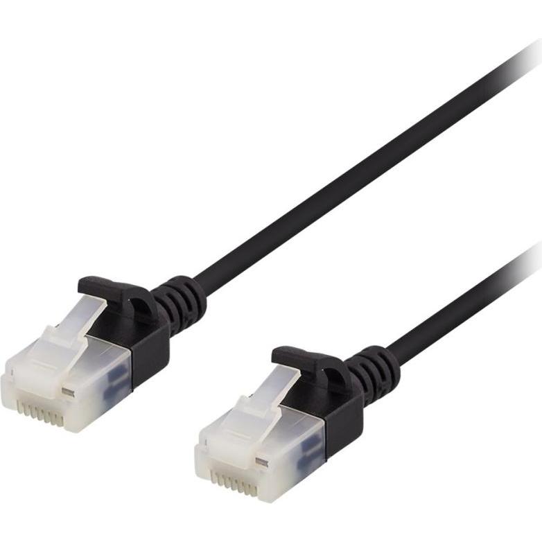 Deltaco patchkabel - 30 cm - sort (U/UTP, CAT6a, 0.30 m), Netzwerkkabel