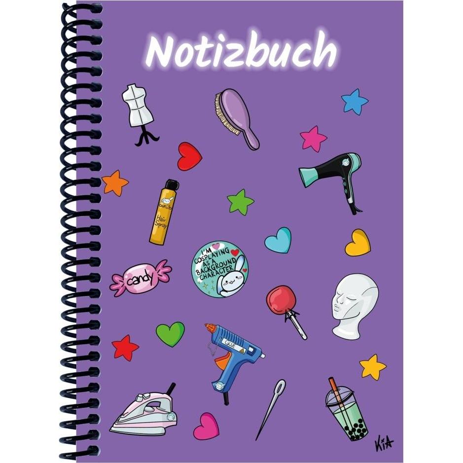 E & Z, Heft + Block, A 4 Notizbuch Manga Items, lila, linier (A4, Liniert)