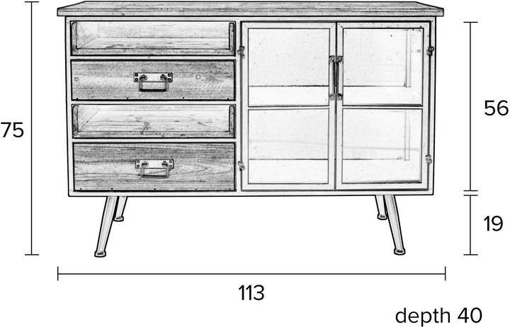 Produktbild White Label Living Damian (113 x 40 x 75 cm)