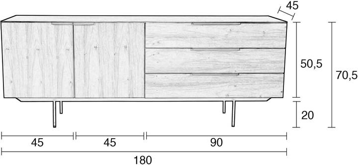 Produktbild Zuiver Travis (180 x 45 x 70.5 cm)