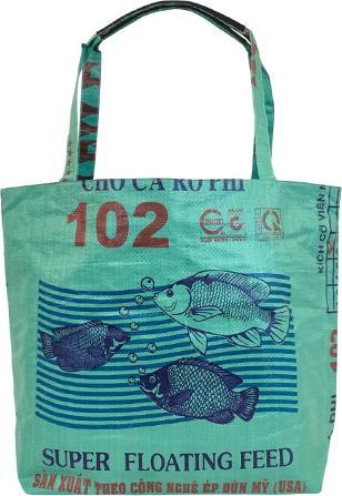 Immagine prodotto Bekos Upcycling - Grosser Shopper XL aus recycelten Fischfuttersäcke grün
