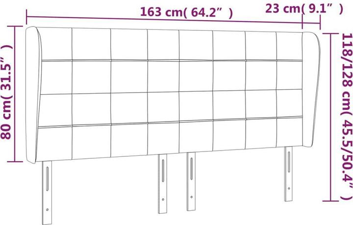 Actual product image vidaXL Kopfteil (163 x 23 x 128 cm)