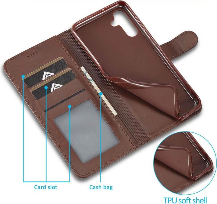 Produktbild LC.Imeeke Galaxy A35 - Leder Etui Hülle dunkelbraun (Samsung Galaxy A35)