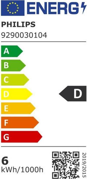 Energie-Label Philips Warm Glow (E27, 5.90 W, 806 lm, 1 x, D)