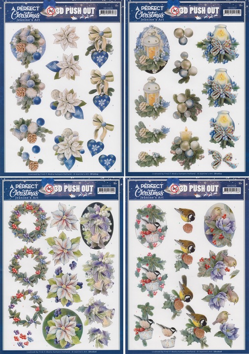 Produktbild Jeanine's Art 3D-Stanzbogen-Set "A perfect Christmas" (4 x)