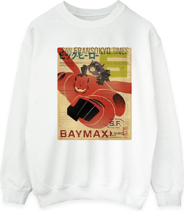 Immagine prodotto Disney Big Hero 6 Baymax Flying Baymax Newspaper Felpa Uomo (S)