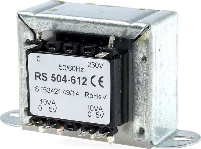Image du produit RS PRO Transformateur à fixation 20VA 2x5V