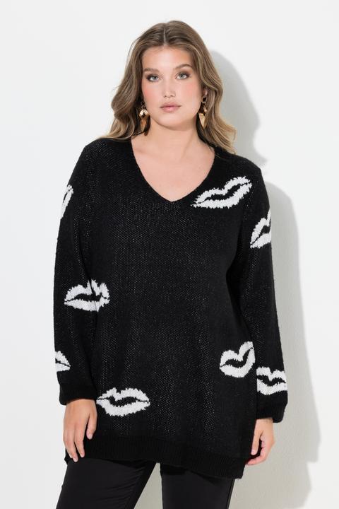 Produktbild Miamoda Pullover, Straight Fit, Kussmünder, V-Ausschnitt (56)