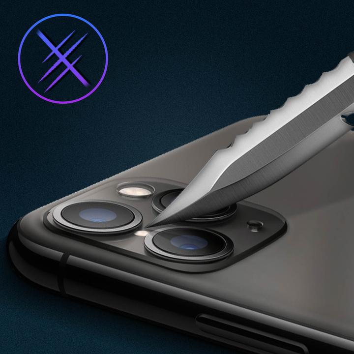 Produktbild Avizar Apple iPhone 11 Pro schwarzer Fake Kamera Aufkleber für die Rückkamera aus Glas (1 Stück, Apple iPhone XS Max)