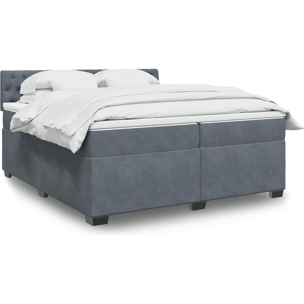 VidaXL, Bett, Bo x springbett mit Matratze 200 x 200 cm Samt (200 x 200 cm)