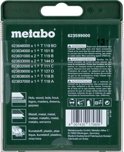 Image du produit Metabo Assortiment de feuilles de couture Promotion en 10 parties