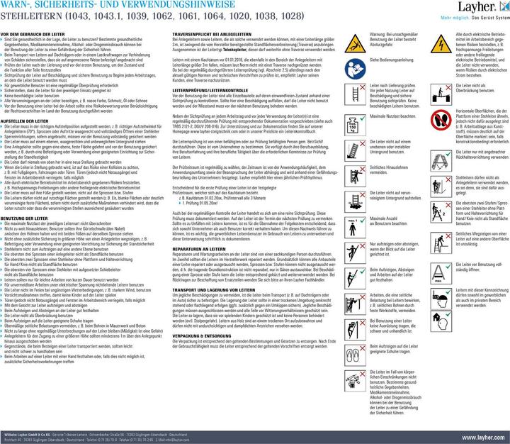 Produktbild Layher Stufen-Stehleiter (Klapptritt, 100 cm)