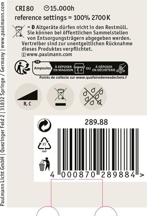 Produktbild Paulmann Globe (E27, 7 W, 806 lm, 1 x, E)