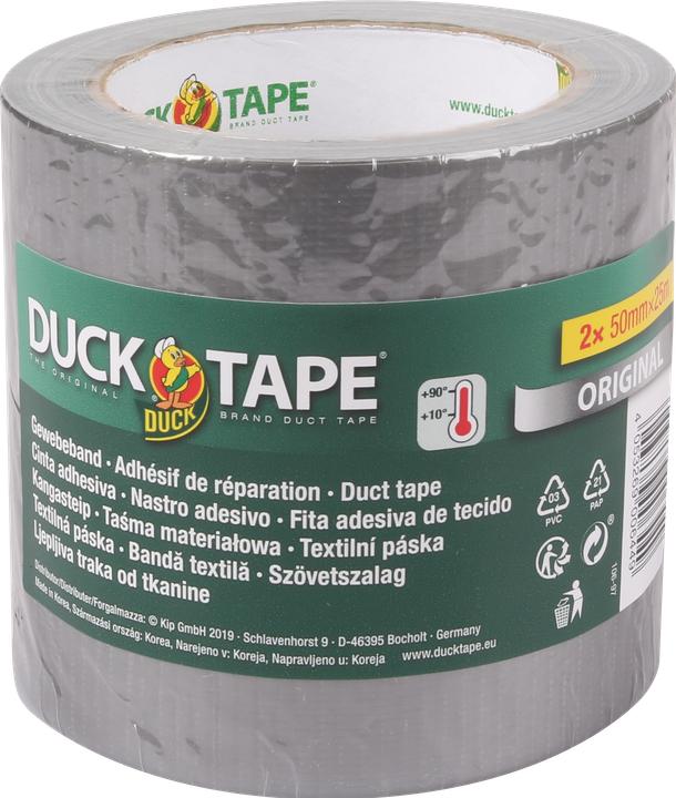 Actual product image Duck Tape ORIGINAL fabric tape silver 2 x 50mm x 50 m (50 mm)