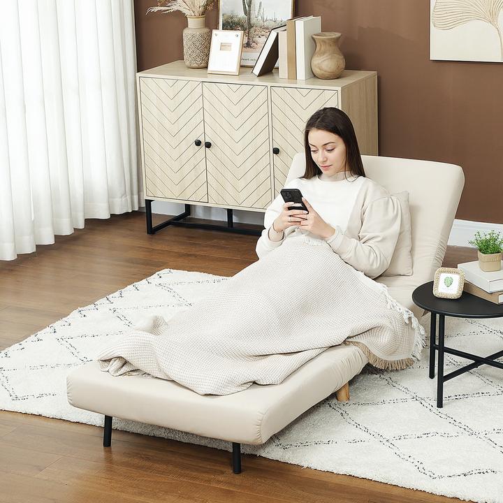 Immagine prodotto Homcom Schlafsessel Polyester, Stahl Beige