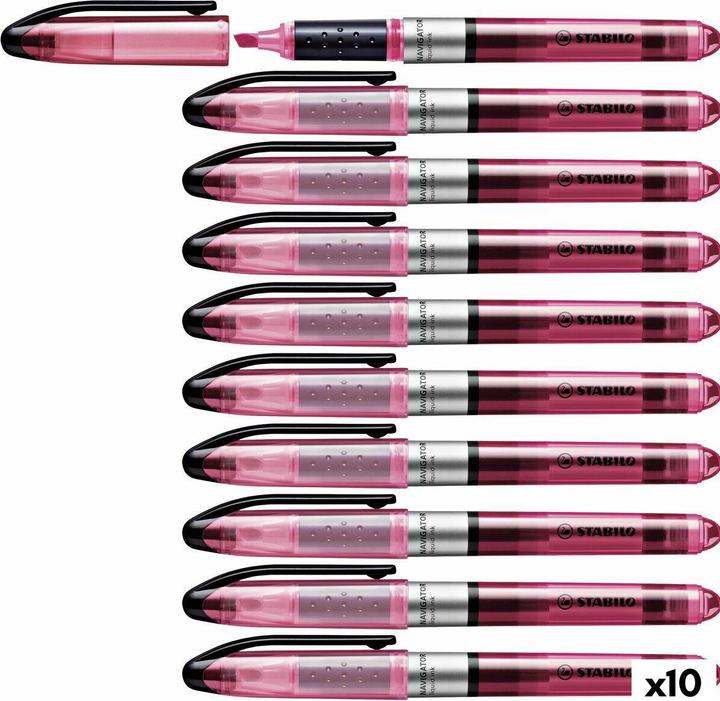 Produktbild STABILO Textmarker - NAVIGATOR - 10er Pack - pink (Pink, 5 mm, 10 x)