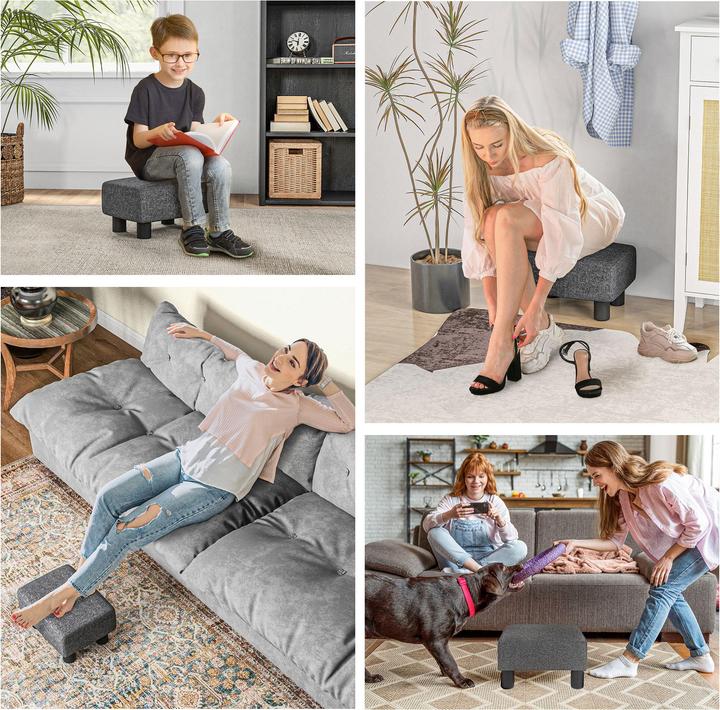 Actual product image Homcom Fusshocker Polyetser, Schaumstoff Dunkelgrau