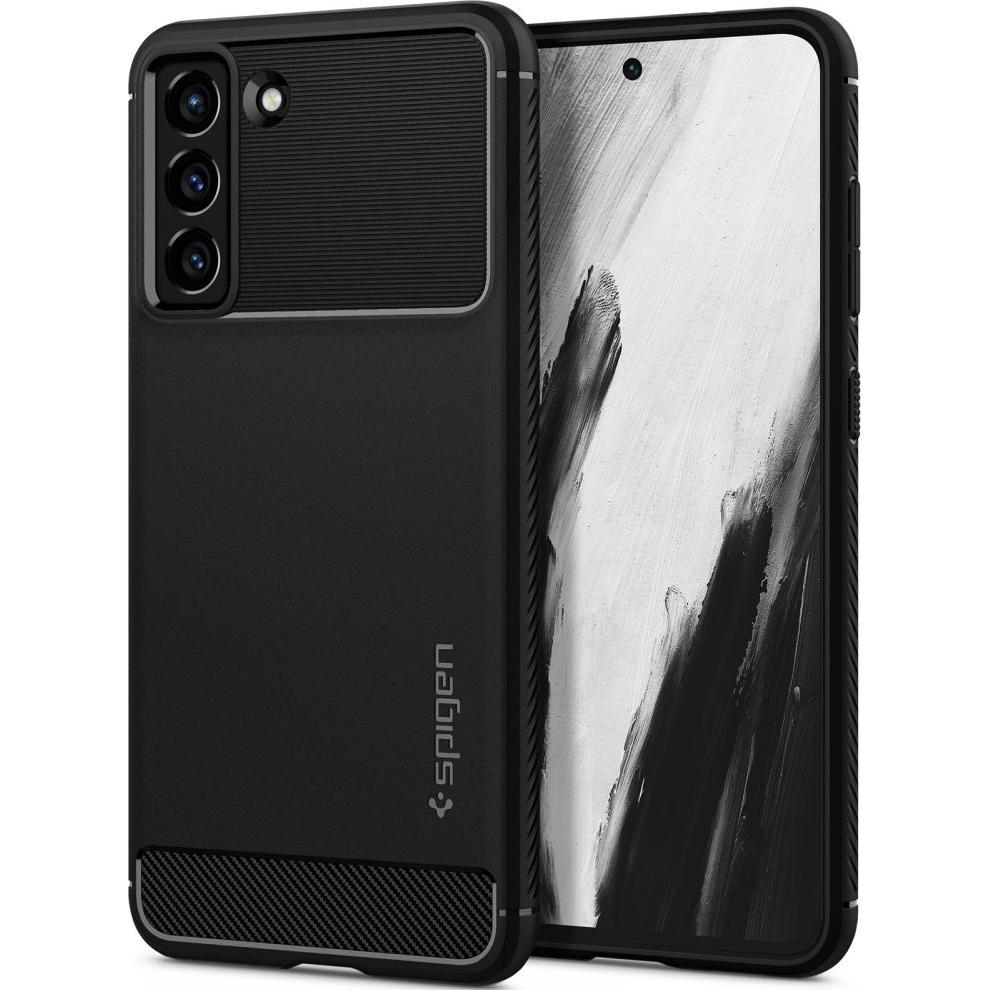 Spigen Rugged Armor (Samsung Galaxy S21 FE), Smartphone Hülle, Schwarz