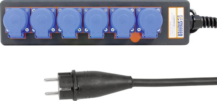 Immagine prodotto Steffen Ciabatta di alimentazione IP54 PROFESSIONAL 6xSchuko 5m (6x, CEE 7/3)