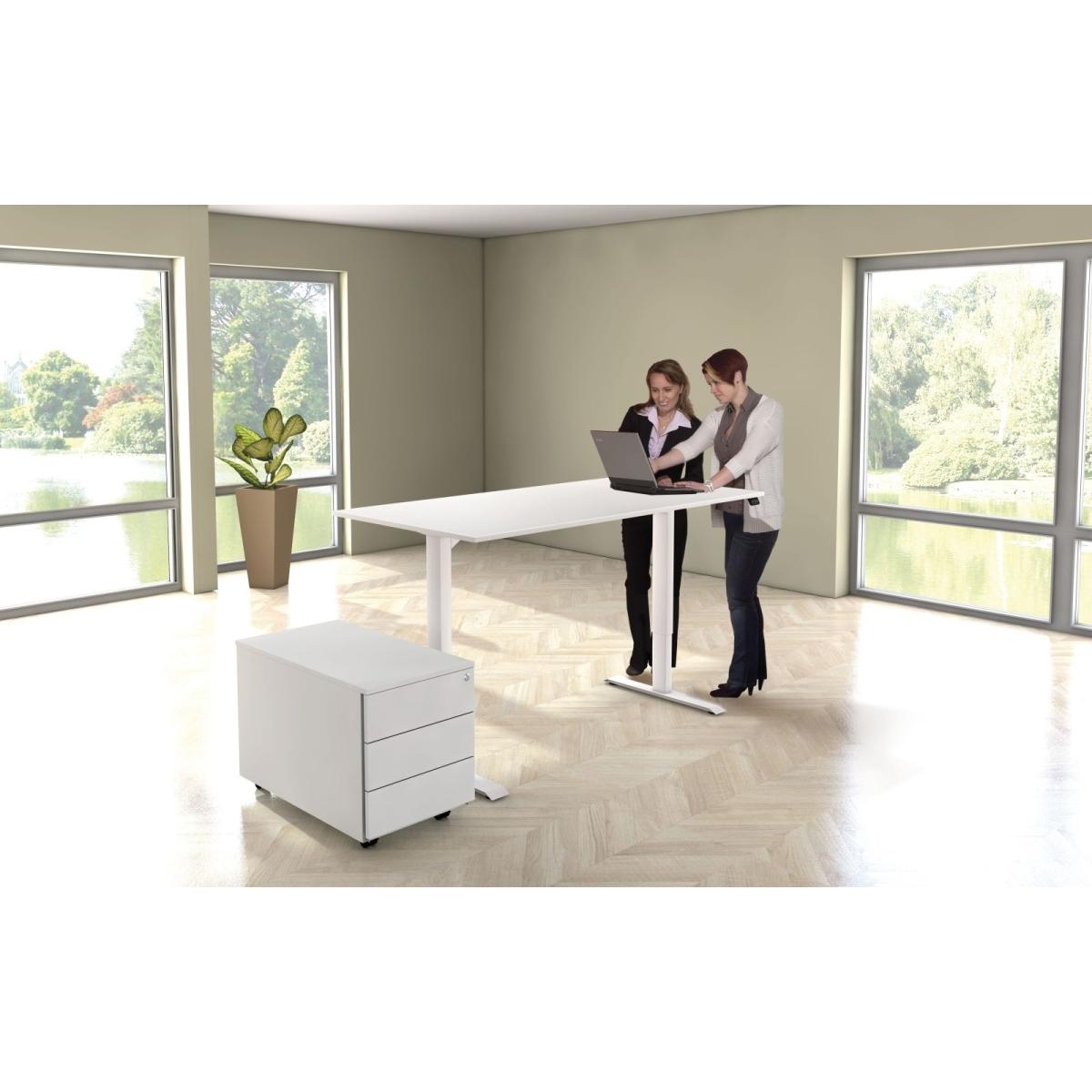Thumbnail - Kerkmann, Schreibtisch, Move 1 höhenverstellbarer Schreibtisch weiss rechteckig T-Fuss-Gestell weiss 180,0 x 80,0 cm