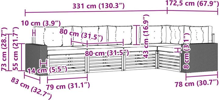 Produktbild vidaXL Outdoor-Sofa
