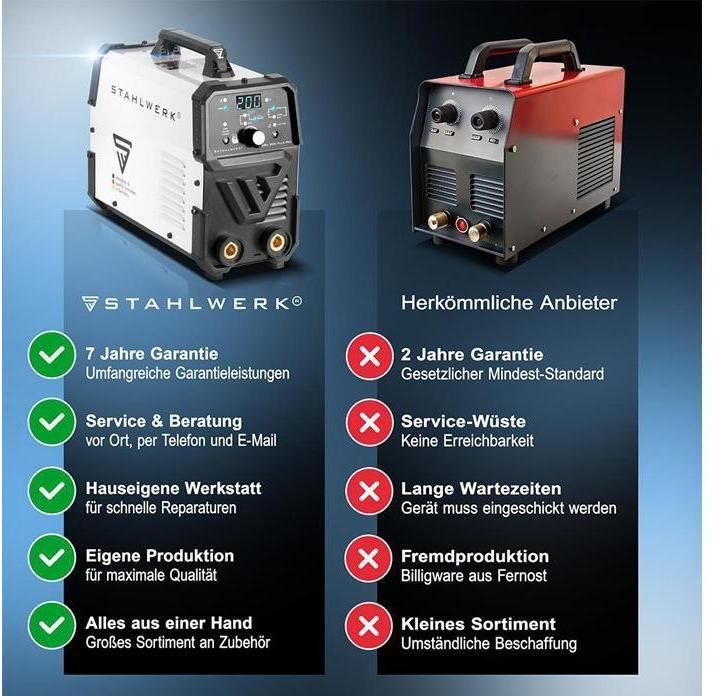 Produktbild Stahlwerk Schweissgerät ARC 200 Puls Pro MMA E Hand Lift TIG Pulsfunktion 200 A