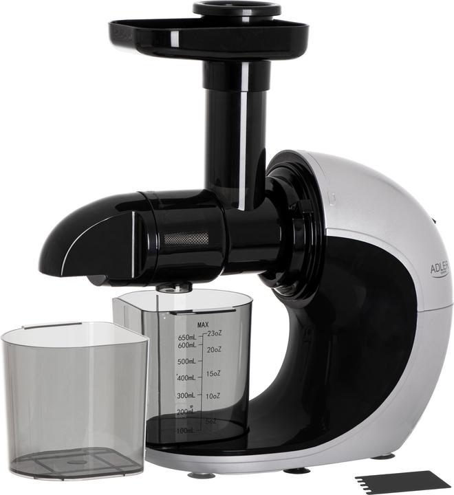 Adler AD 4130 Slow Juicer, Acier inoxydable/Noir