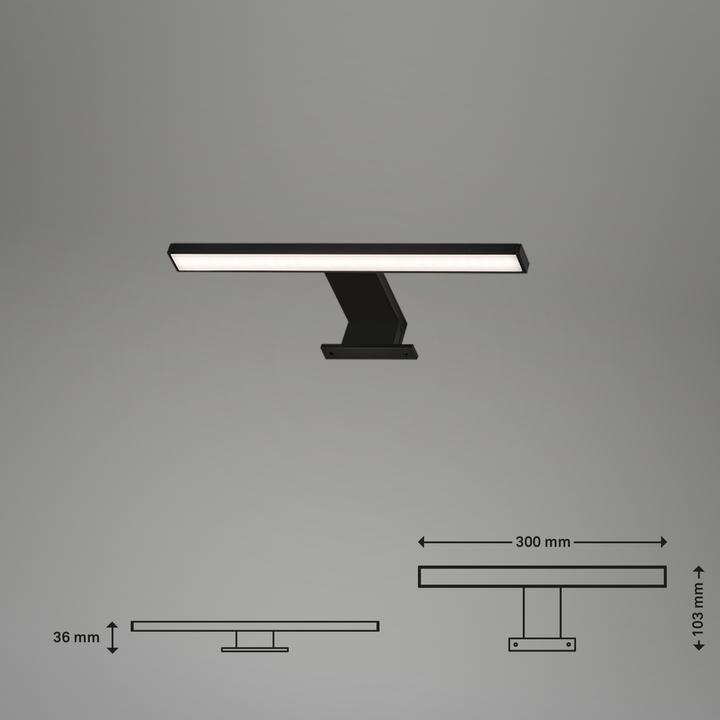 Actual product image Briloner LED mirror light, black, 1xLED platinum/5W (550 lm)