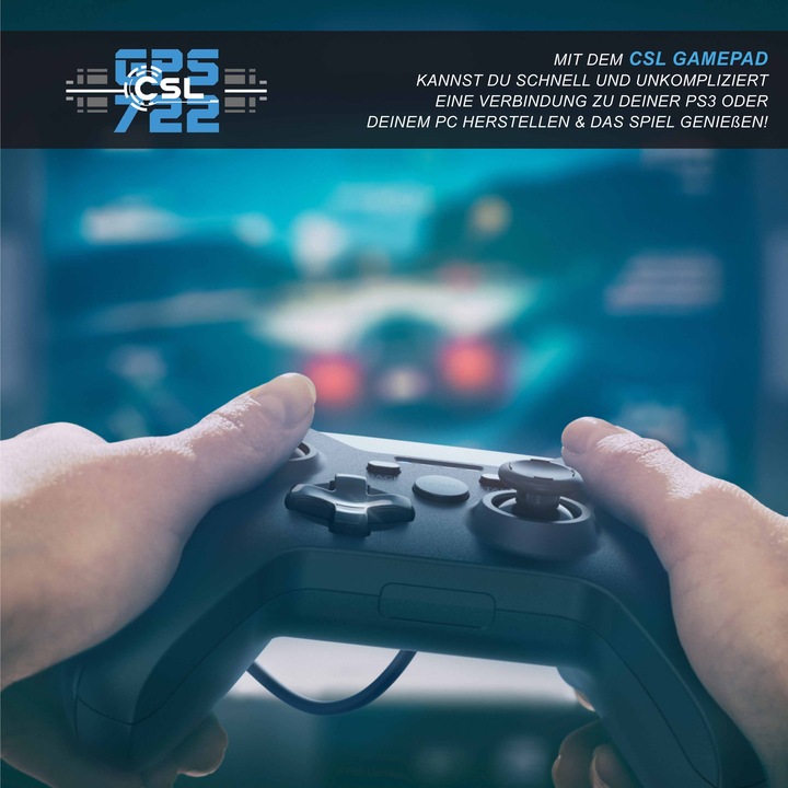Immagine prodotto CSL Gamepad, controller di gioco per PC, PS3, Playstation con design Xbox, stick analogici di alta (PC)