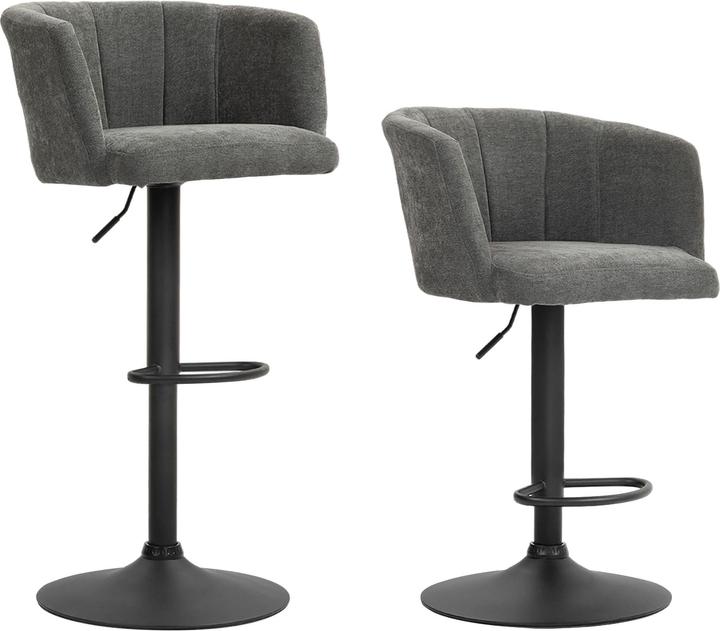 Produktbild Homcom Barhocker Polyester, Schaumstoff Dunkelgrau