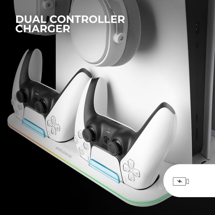 Image du produit Mars Gaming Support Multifonction Mps5-B2 RGB Pour Ps5 (Blanc) (Filaire)