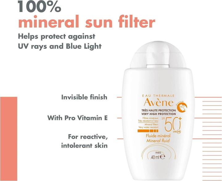 Actual product image Avène Sun fluid (Sun cream face, SPF 50+, 40 ml)