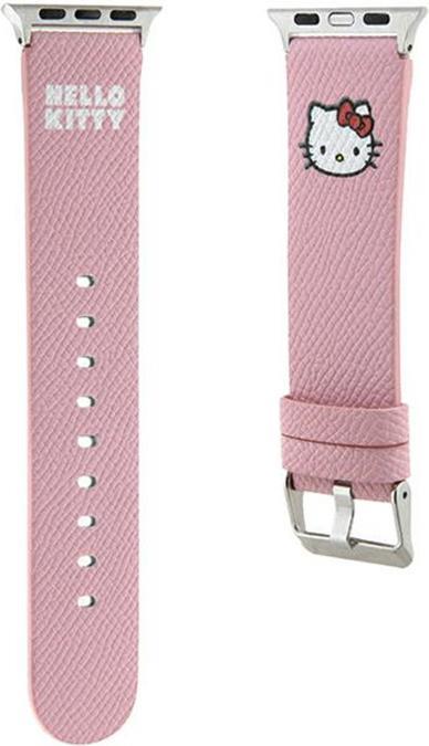 Productafbeelding Hello Kitty Pasek HKAWMPGKHP Apple Watch 38/40/41mm różowy/roze bandje Kitty Head (41 mm, 38 mm, 40 mm, Roestvrij staal, Kunstleer)