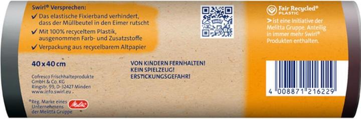 Produktbild Swirl Müllbeutel 4635 10,0 l schwarz, 15 St. (15 x, 10 l)