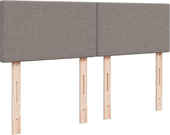 Produktbild vidaXL Boxspringbett Polsterbett Bett Doppelbett Matratze Taupe 140x200cm Stoff (140 x 200 cm)