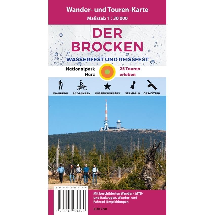 Der Brocken,Wander-u.Mountainbike-Karte, Landkarte