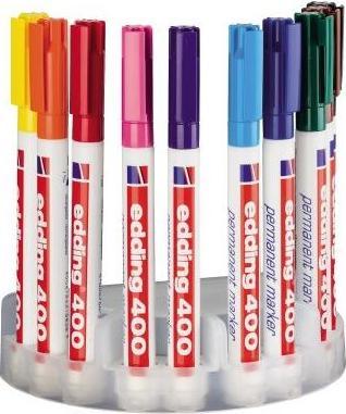 Produktbild Edding Permanentmarker 400 1mm farbig sortiert 10 St./Pack. (Orange, Gelb, Violett, sortiert schwarz, Grün, Blau, Rosa, Rot, Braun, Hellblau, 1 mm, 10 x)