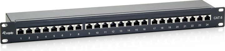 Actual product image equip 19" patch panel: 24 port, 1U
