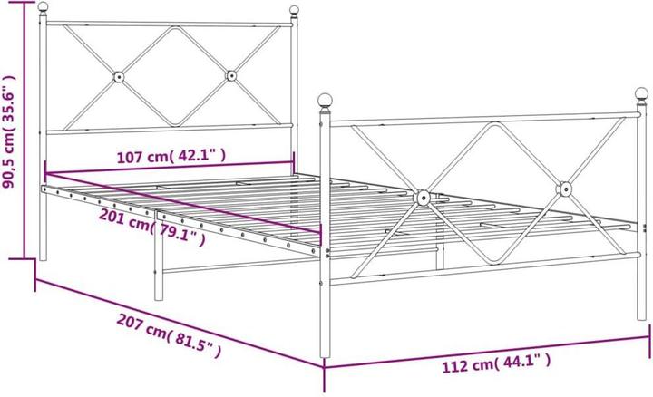 Image du produit vidaXL Bettgestell (107 x 203 cm)