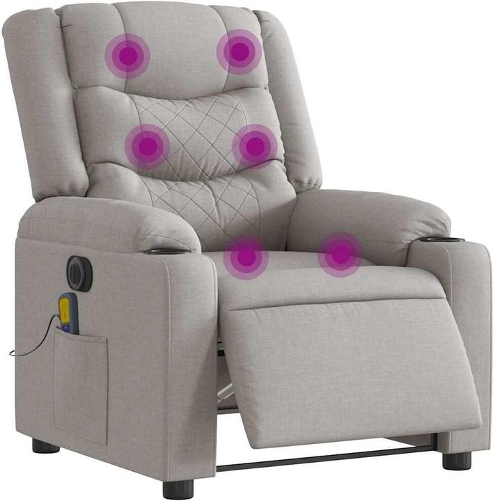 Actual product image vidaXL Massage chair electric cloud grey fabric