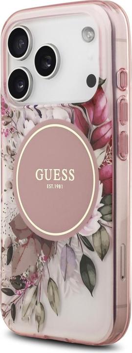 Actual product image Guess - IML Flower & Tonal Circle MagSafe (GUHMP17LHFWBDCEP) - iPhone 17 Pro - Pink (Apple iPhone 17 Pro)
