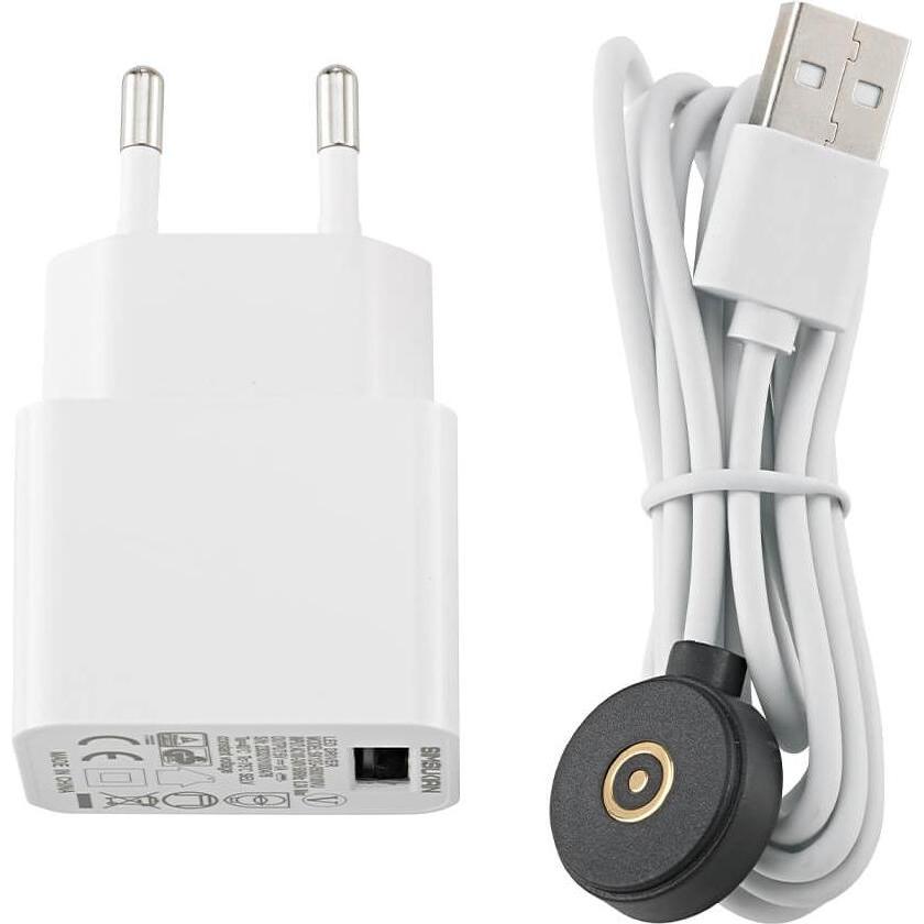 Sigor, Accessori per illuminazione, Cavo di ricarica Nuindie Easy-Connect Pug con adattatore di rete, pezzo di ricambio bianco 120 cm