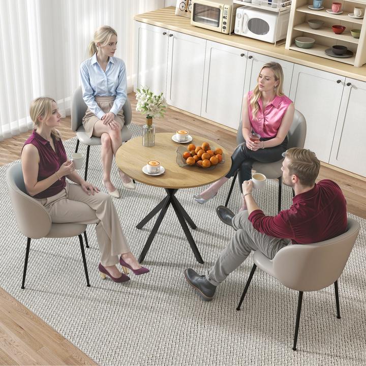 Produktbild Homcom Esstisch Spanplatte, Stahl Eiche (80 x 75 cm)